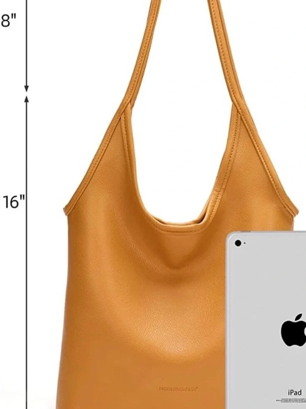 Montana West Mustard Yellow Vegan Leather Slouchy Hobo Tote Shoulder Bag